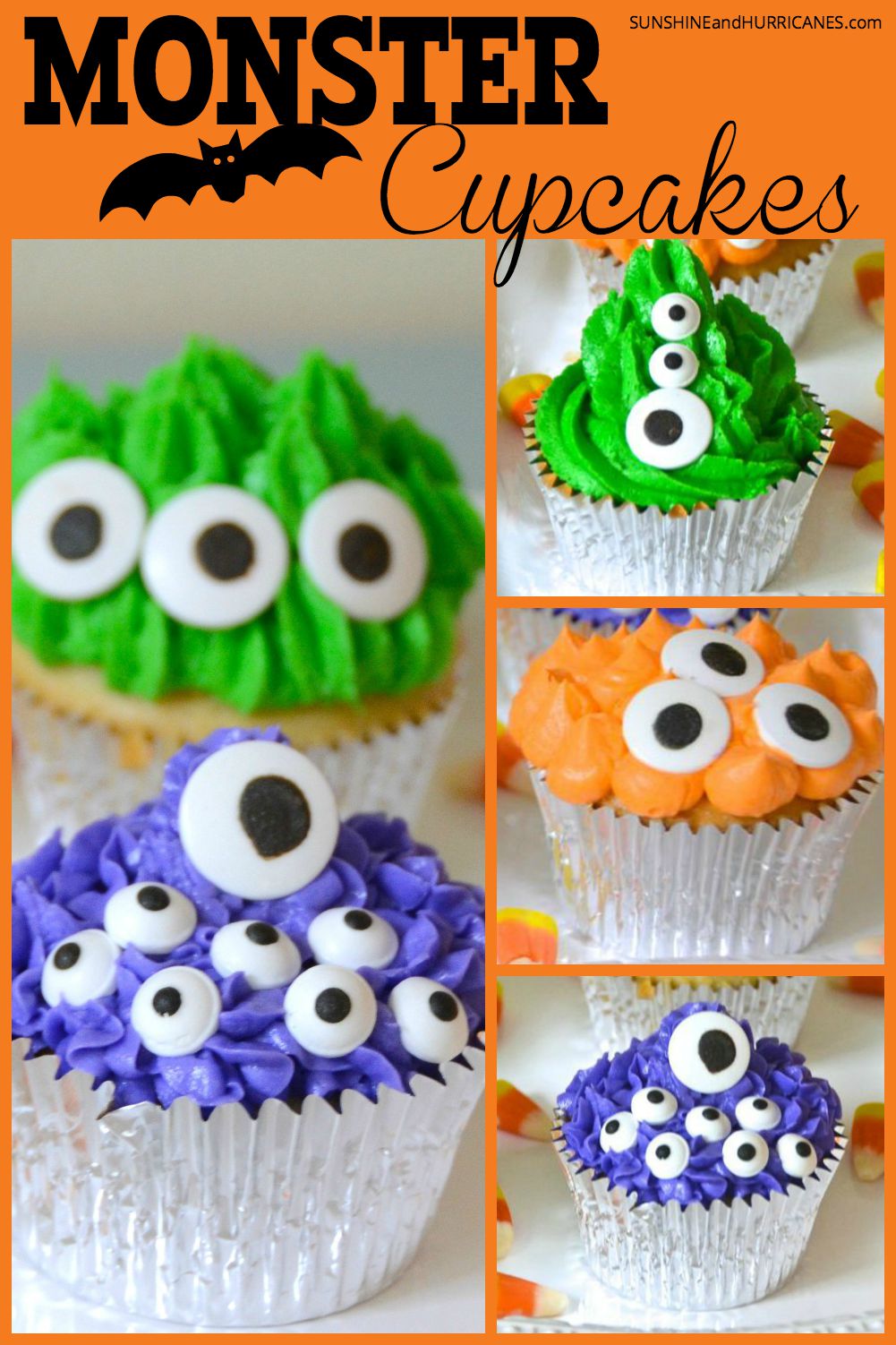 Delightful Monster Cupcakes for a Halloween Birthday