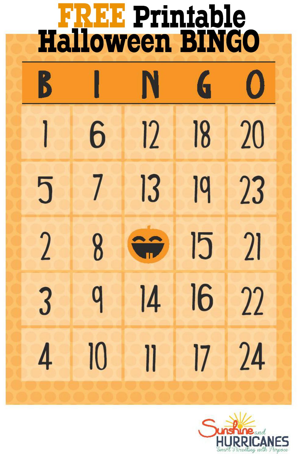 Free Printable Halloween Bingo Cards With Numbers Pdf