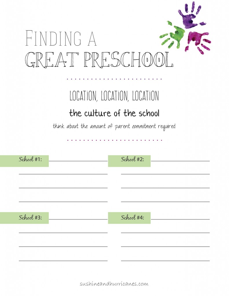 How to Choose a Great Pre-Schoool. sunshineandhurricanes.com