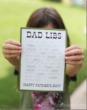 Father's Day Printable Round-Up Dad Libs. SunshineandHurricanes.com