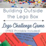 Get your kids thinking outside the lego box set with lego games like this lego challenge. Free printable challenge cards included
