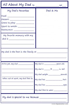 Father's Day Round-Up All About My Dad Questionnaire. SunshineandHurricanes.com