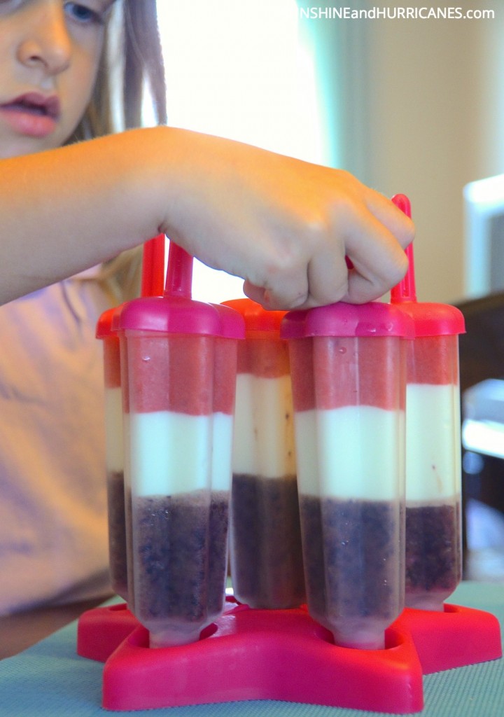 Red, White and Blue Berry Popsicles. SunshineandHurricanes.com