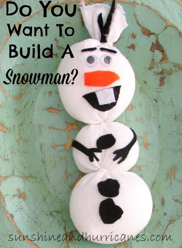 Create an Olaf toy from a sock and basic materials from around the house. Quick and simple party favor or group activity, frugal and inexpensive.