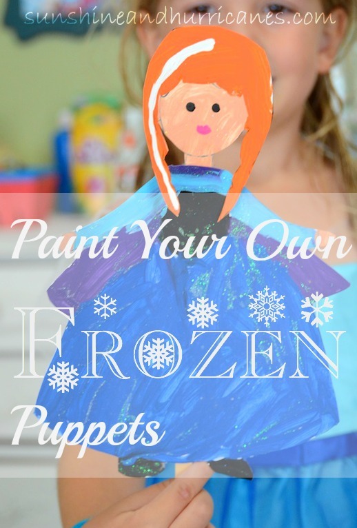 Paint Your Own Frozen Puppets. Use a simple printable and some paint supplies most have around the house to create puppets for hours of pretend play fun.
