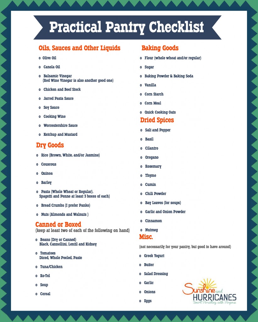 How to organize a pantry checklist