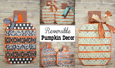 Reversible Pumpkin Decor. Easy Halloween Deocor, Fall Decor and Thanksgiving Decor. A multi-purpose holiday craft.