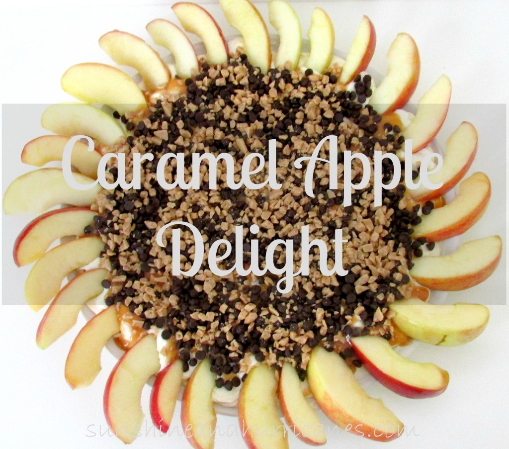 Caramel Apple Delight is a simple dessert, perfect for Fall and potluck dinners or suppers. This easy dish is delicious and can be made in 15 minutes!