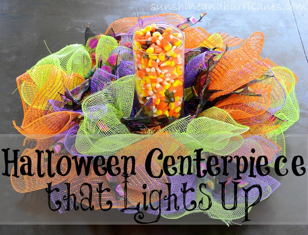 Quick craft to create a Halloween Light Up Centerpiece or wreath. Make it in under 30 minutes and enjoy for years to come.