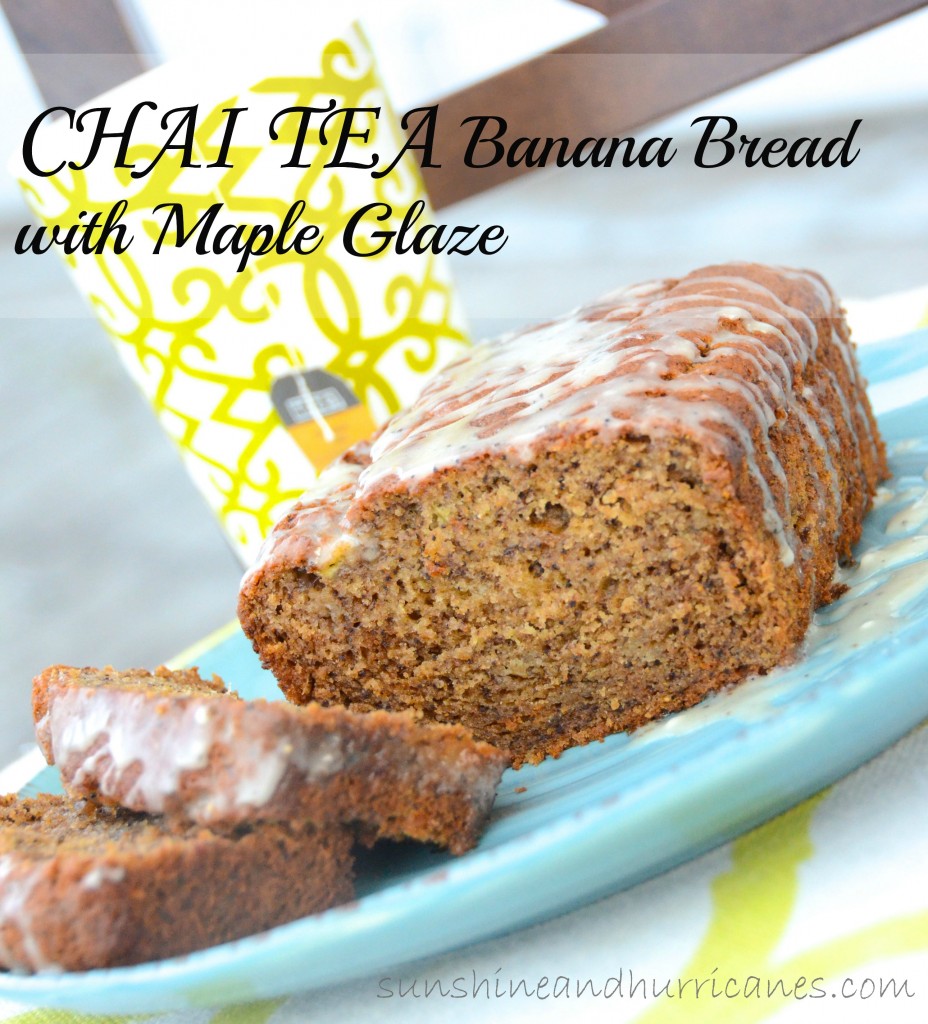 Chai Tea Banana Bread with Maple Glaze. A great treat for tailgating, parties, Thanksgiving, or any day!