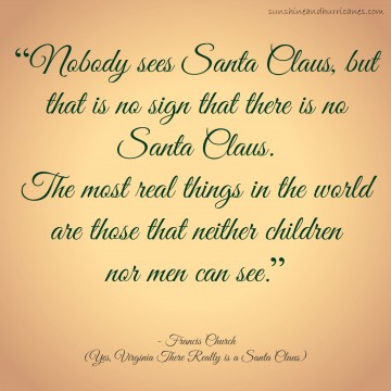 Yes, Sweet Boy, We Are All On Santa's Team. sunshineandhurricanes.com