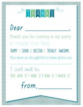 Printable Birthday Thank You Notes