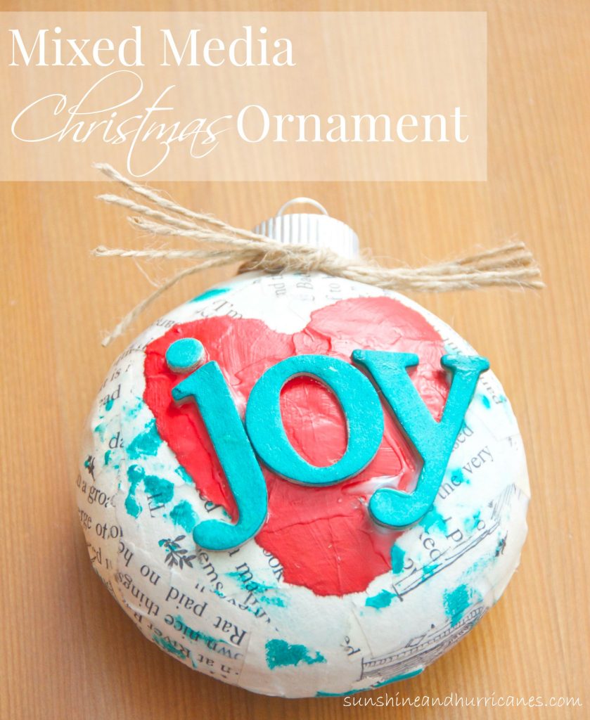 Want a unique Christmas tree ornament?  Make this Mixed Media Christmas Tree Ornament as a keepsake for your family!