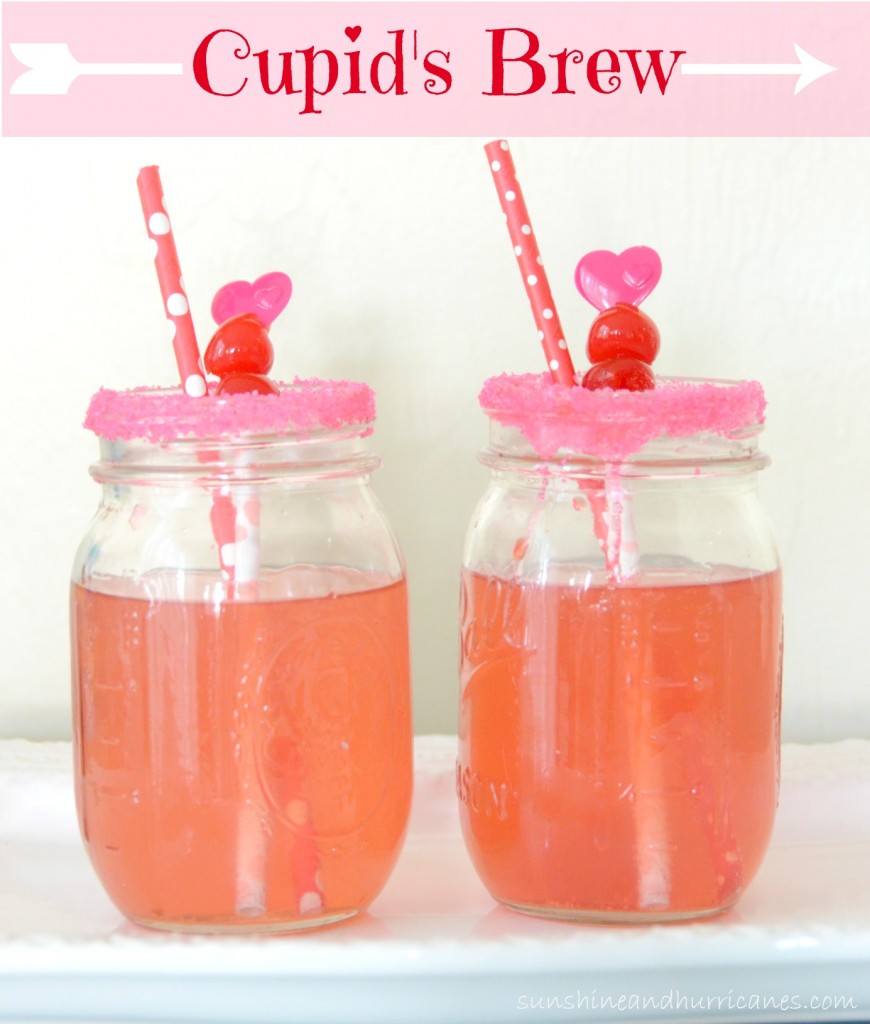 A Quick and Easy Valentine's Theme Drink to Bring a Little Extra Love to Your Valentine's Day Celebration This Year. Great for a School Party or Other Love Filled Occasion. Valentine's Day Cupid's Brew. sunshineandhurricanes.com