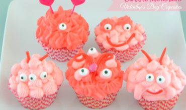 These cute little Valentine's Day Cupcakes are perfect for a class party or a baking day with the kids. Cuddle Monster Valentine's Day Cupcakes. sunshineandhurricanes.com