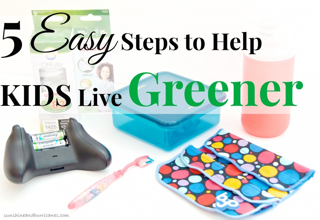 We all care about the planet, but as busy as our lives get it can seem overwhelming  to teach our kids environmentally conscious habits. Good news! It doesn't have to be complicated. There are many simple things you can do every day that take only seconds AND in some cases actually save you money. Here are 5 Easy Steps to Help Kids Live Greener. sunshineandhurricanes.com