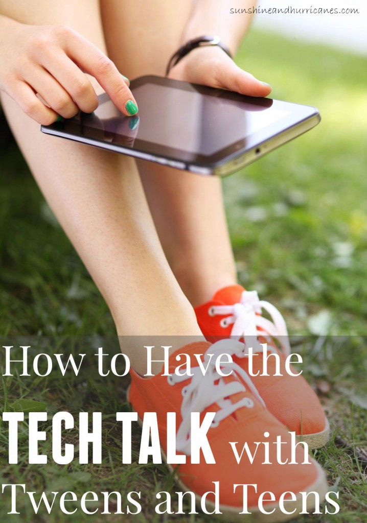 Did you know that there is another "talk" that you should be having with our tweens and teens and we're not talking about the birds and the bees? Today's parents need to make sure they are keeping an open conversation going with tweens and teens about technology and how to use it safely and respectfully. It doesn't have to be hard even if you feel like they know more than you do. Here's How to Have the Tech Talk with Tweens and Teens. sunshineandhurricanes.com