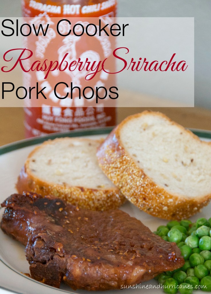 Ready to break out of the dinner rut with a recipe that the whole family will love? With a little something sweet and little something spicy, this easy weeknight crockpot meal is a pleaser! Slow Cooker Raspberry Sriracha Pork Chops recipe. sunshineandhurricanes.com