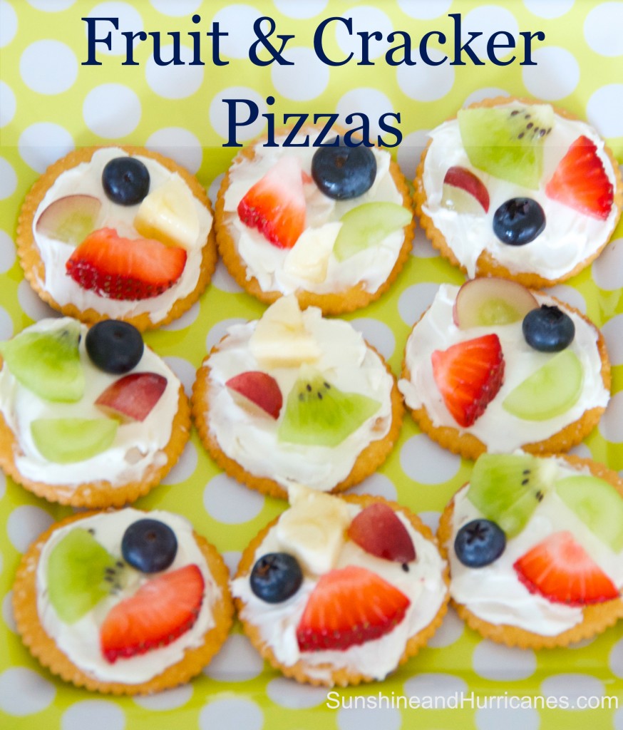 Simple and delicious, Easy Fruit and Cracker Pizzas are great for after school snacks, post sports refuel, VBS or camp! Kids can make on their own, too!