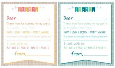 Printable Birthday Thank You Notes