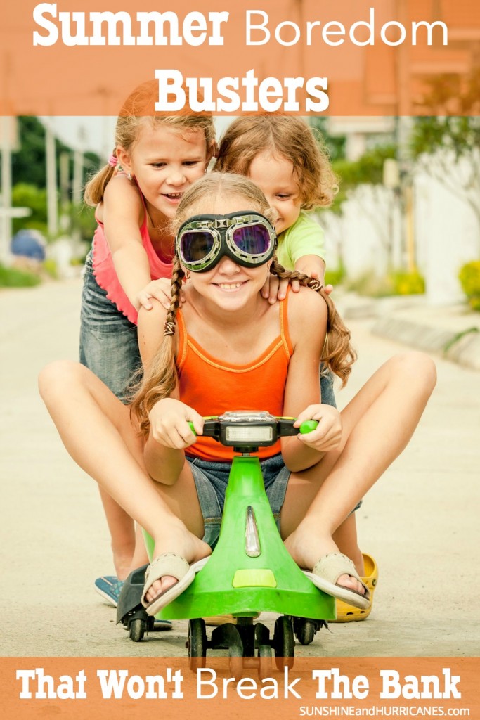 Usually it takes less than 48 hours after school gets out for moms to hear the dreaded "I'm Bored". Be ready to bust those summer blues with this HUGE list of Summer Boredom Busters that are all budget friendly and in most cases totally free. SunshineandHurricanes.com