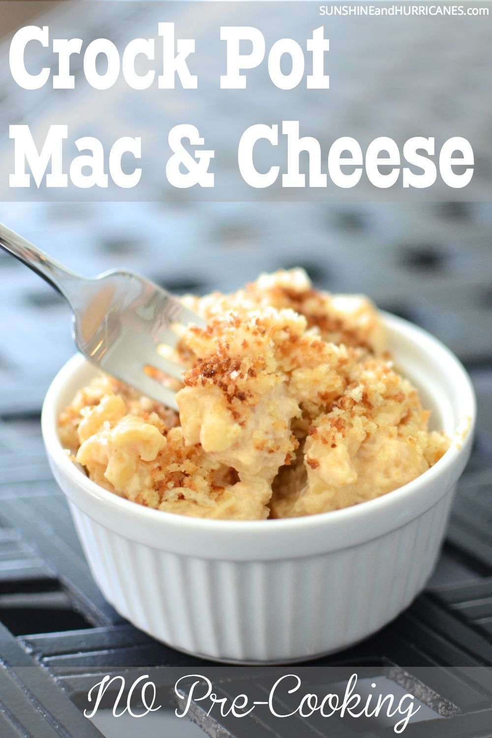 Looking for a Crock Pot Mac and Cheese Recipe that doesn't require you to pre-cook the noodles AND actually tastes good?! I took on the challenge and finally came up with recipe that works, tastes good and is perfect for an easy family dinner. Crock Pot Mac and Cheese. SunshineandHurricanes.com