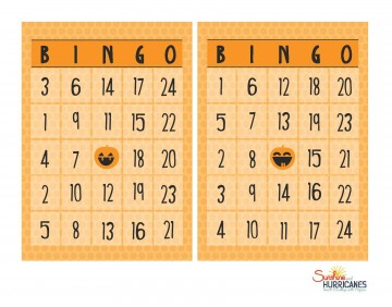 Free Halloween Printables BINGO Game. Just use Halloween candy for the markers. Great for school parties or as a homeschool counting activity. Free Halloween Printables BINGO. SunshineandHurricanes.com