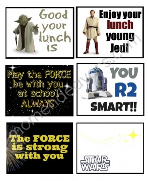 Star Wars Lunch Box Notes part of the Ultimate Star Wars Printable Round-Up. SunshineandHurricanes.com