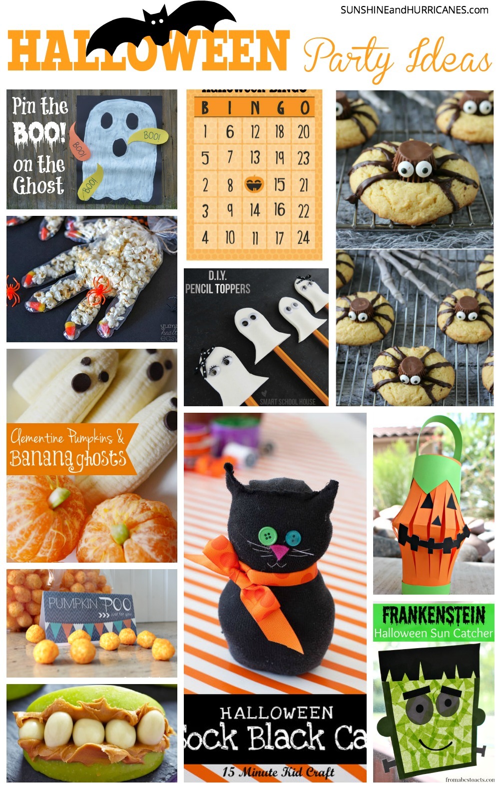 Are you in charge of your child's class Halloween Party this year or hosting a neighborhood Halloween gathering? Well, we are going to ensure that everyone has a frightfully good time without you having to turn into a witch to make it all happen. The ultimate Halloween Party Ideas. SunshineandHurricanes.com