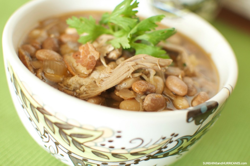 Bacon Bean and Turkey Slow Cooker Soup from SunshineandHurricanes.com