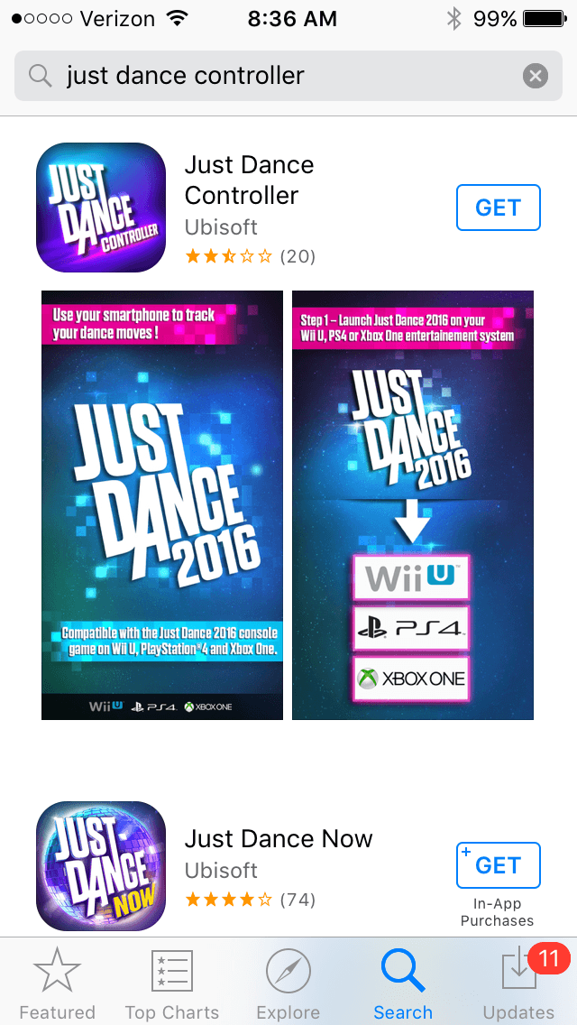 Family Dance Party Controller App on iTunes for Just Dance 2016