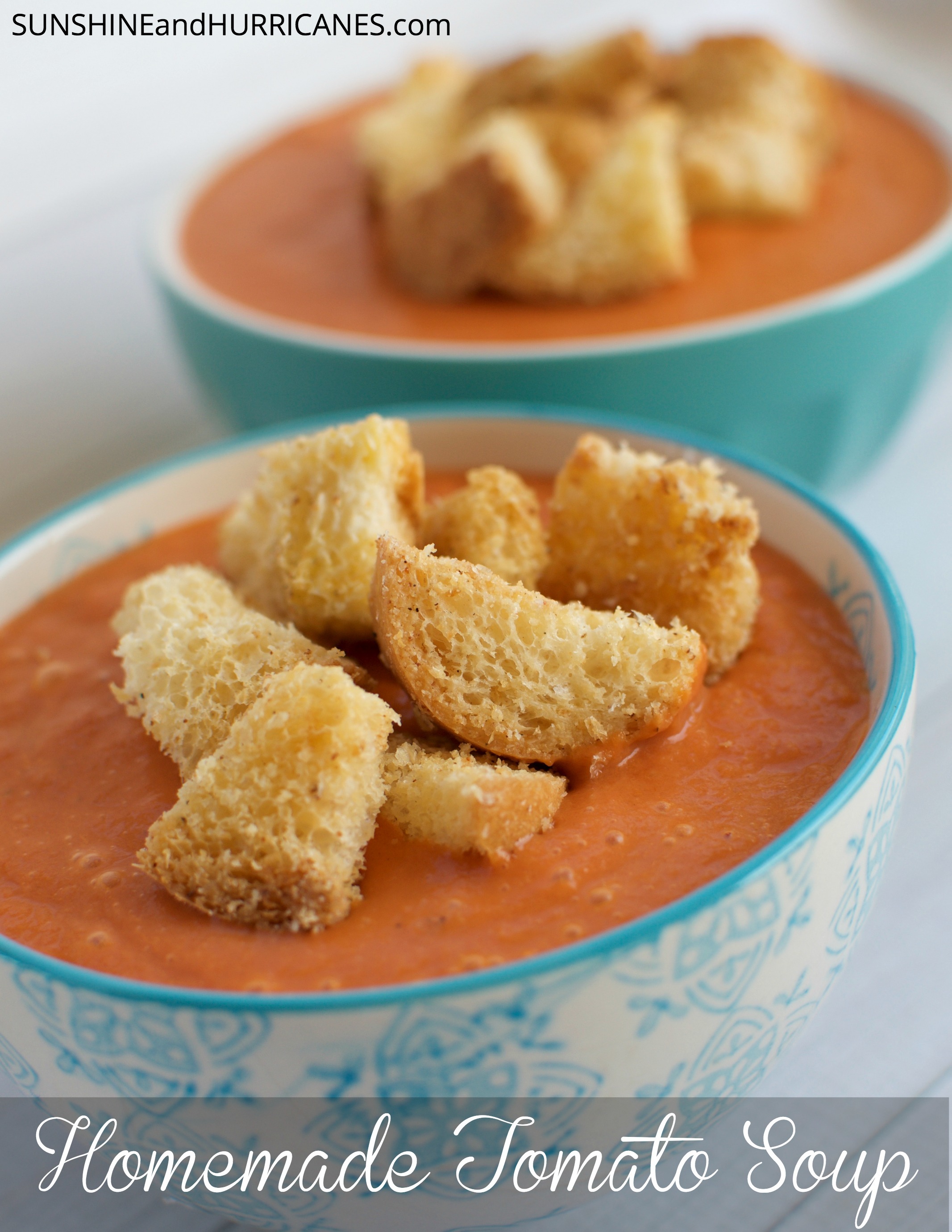 Delicious and savory, this homemade tomato soup with brown butter croutons is one of the best things you'll eat! This recipe is easy and sure to be a hit with the entire family, even the kids will ask for seconds! This is perfect comfort food or a meal for a new mom. Freezes well and so simple, even beginning cooks can make it!