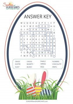 Easter Word Search Free Printable Answer Key. SunshineandHurricanes.com