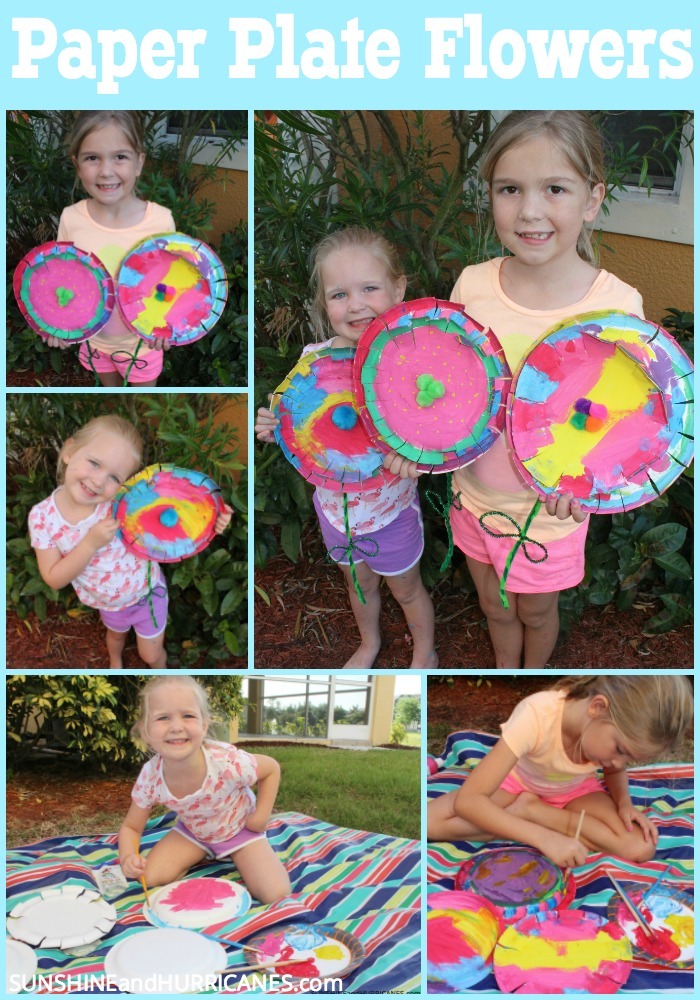 These bright and easy to make Paper Plate Flowers are a quick craft for kids of all ages! Perfect for Mother's Day, a birthday party, or the classroom, creativity reigns with this project! No trip to the craft store required, take the art outside and make memories this Spring and Summer! #ad #GoGosqueeZSquad