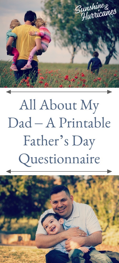 All About My Dad - A Printable Father's Day Questionnaire