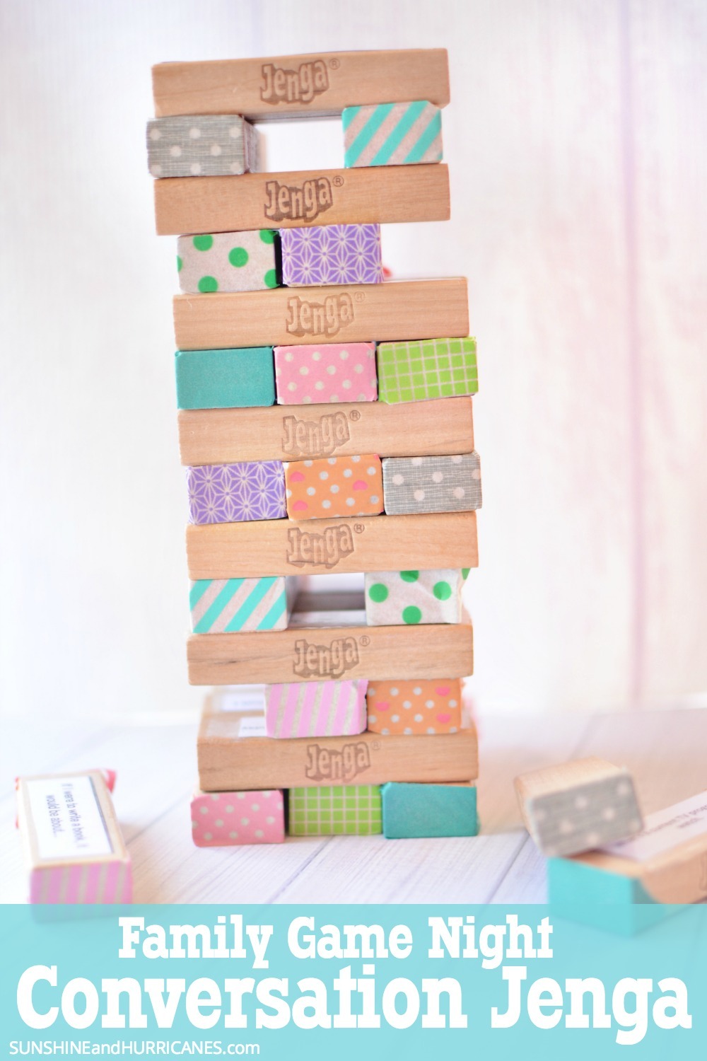 Family Game Night takes on a new twist with this conversation Jenga. A great way to get kids talking and have fun! 