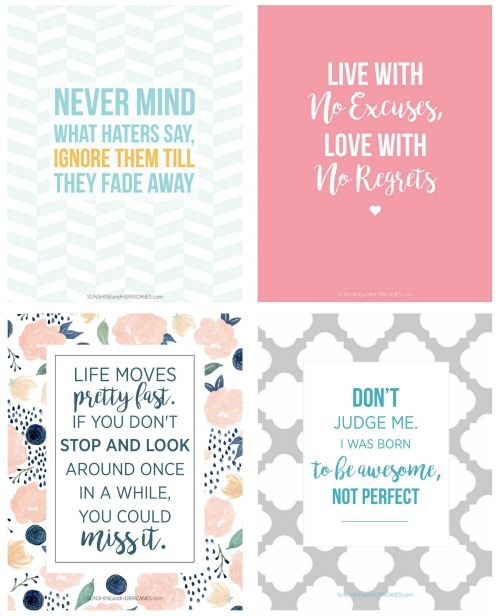 Printable quotes for teen. A perfect Locker Decor Idea for Teens or really any tween or teen space. 