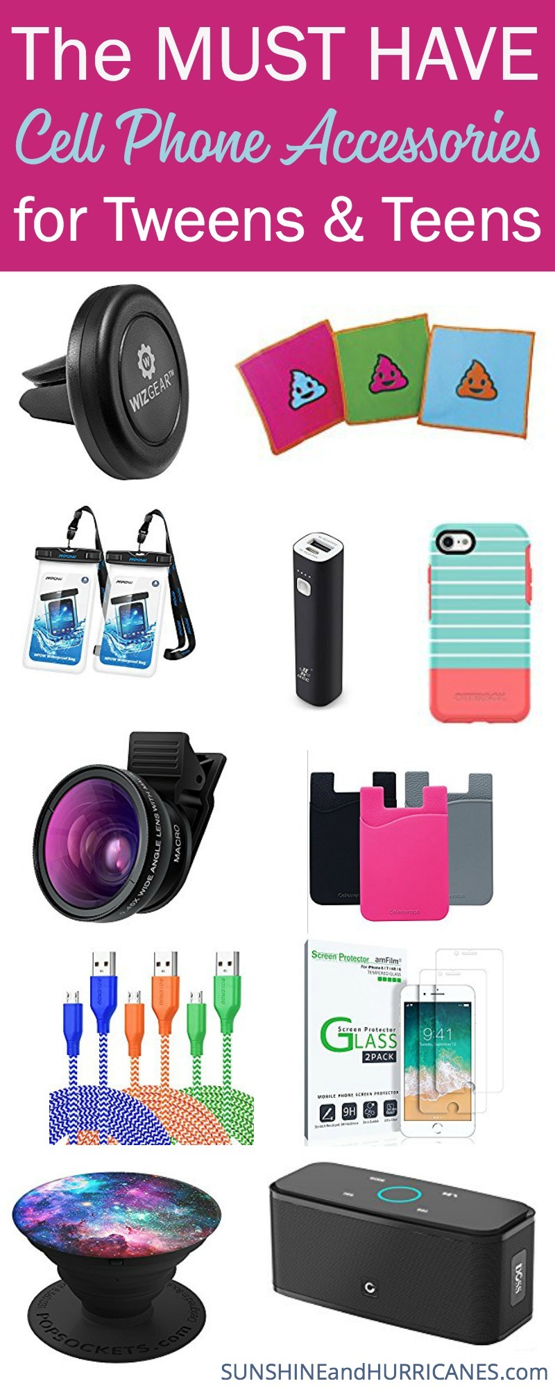 Here are all the trendiest cell phone accessories for teens and tweens to trick out their tech. SunshineandHurricanes.com