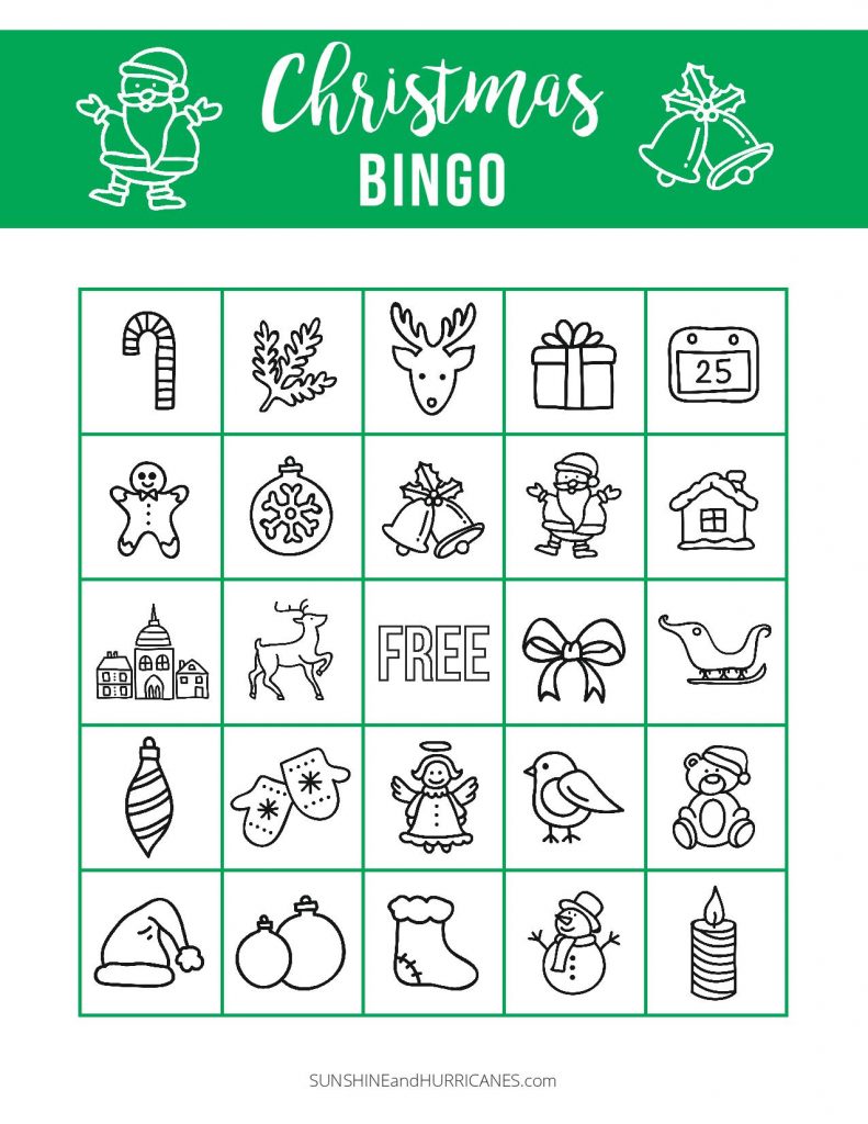 Printable Christmas BINGO for Holiday Games for Kids