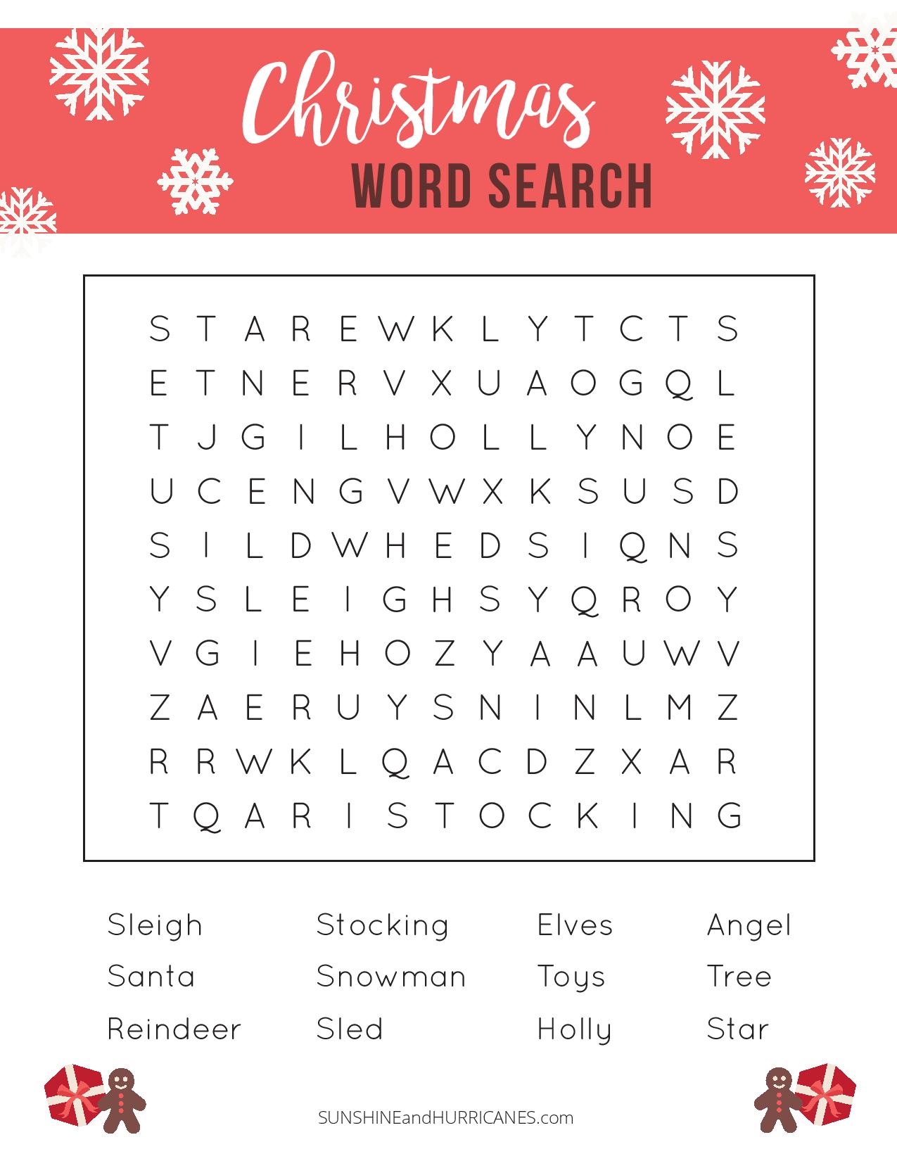 Christmas Find A Words Printable For Free - Templates Printable Download