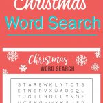 This FREE Printable Christmas Word Search would be perfect for a school holiday party of a Christmas family game night.