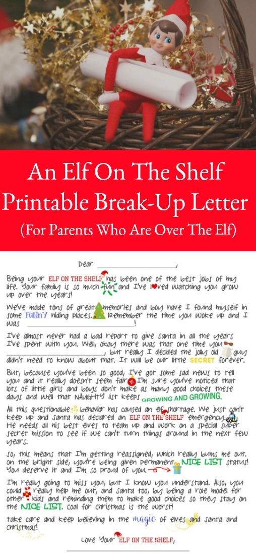 An Elf On The Shelf Break Up Letter (Printable Included)