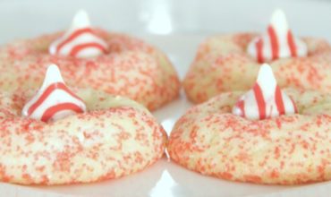 White Chocolate Peppermint Kiss Cookies