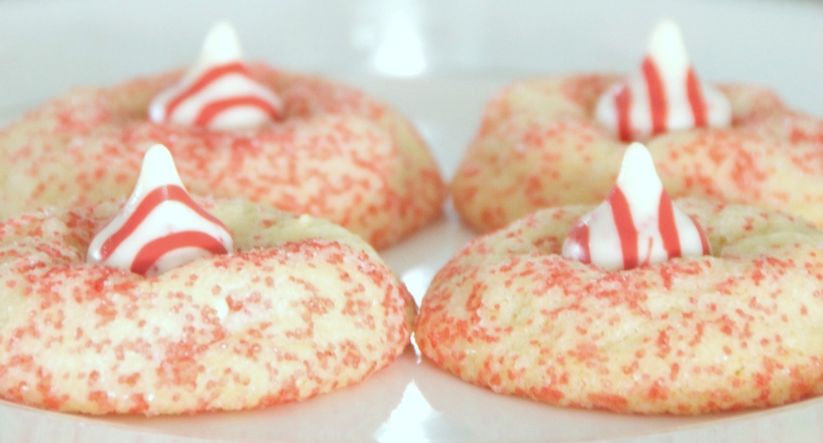 White Chocolate Peppermint Kiss Cookies - easy christmas cookie recipes