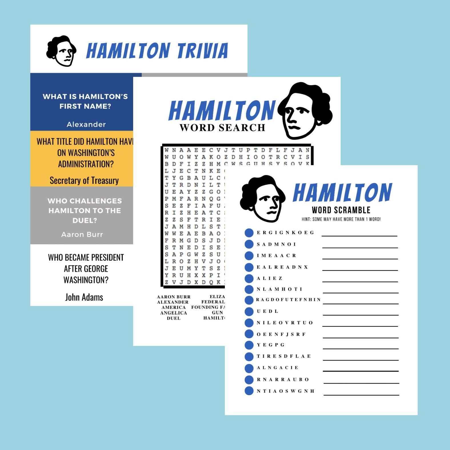 Hamilton Printables Activity Pack