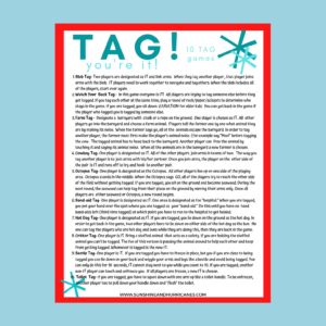 Tag Printable Summer Games for Kids